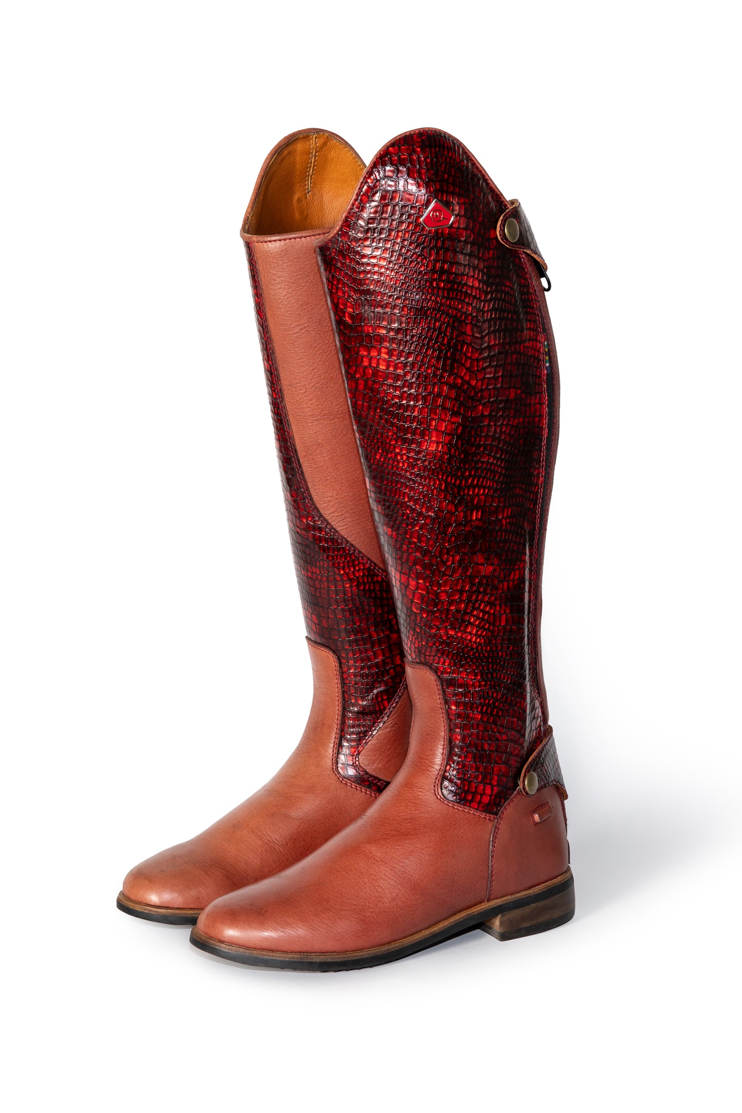 Tari Snake Print Long Riding Boots