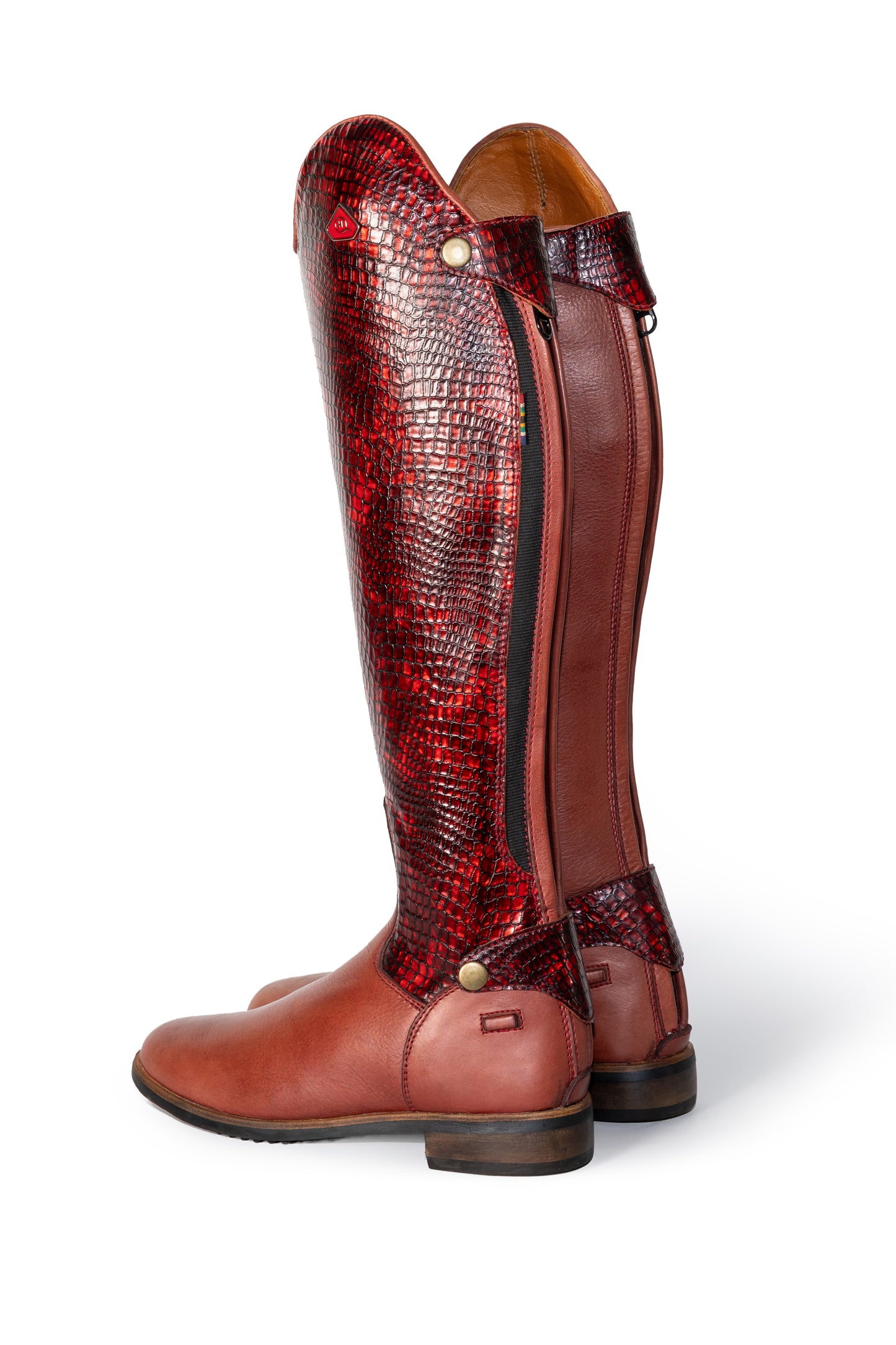 Tari Snake Print Long Riding Boots