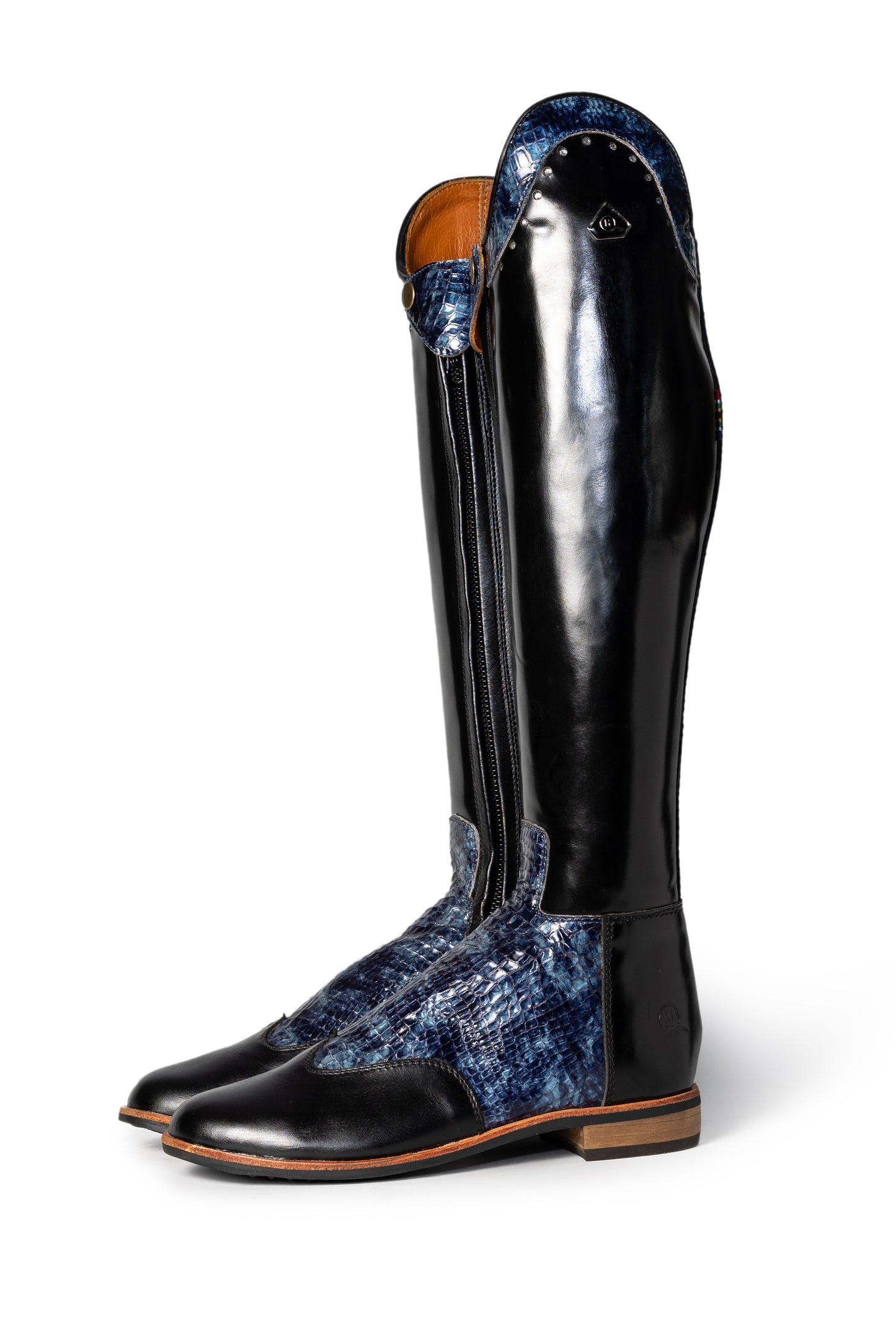 Danai Detailed Two-Tone Long Riding Boot