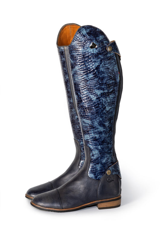 Tari Snake Print Long Riding Boot