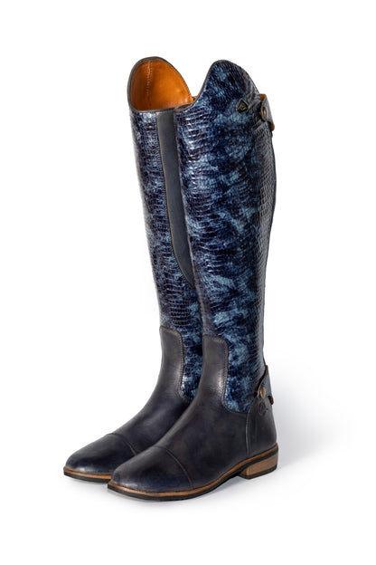 Tari Snake Print Long Riding Boot