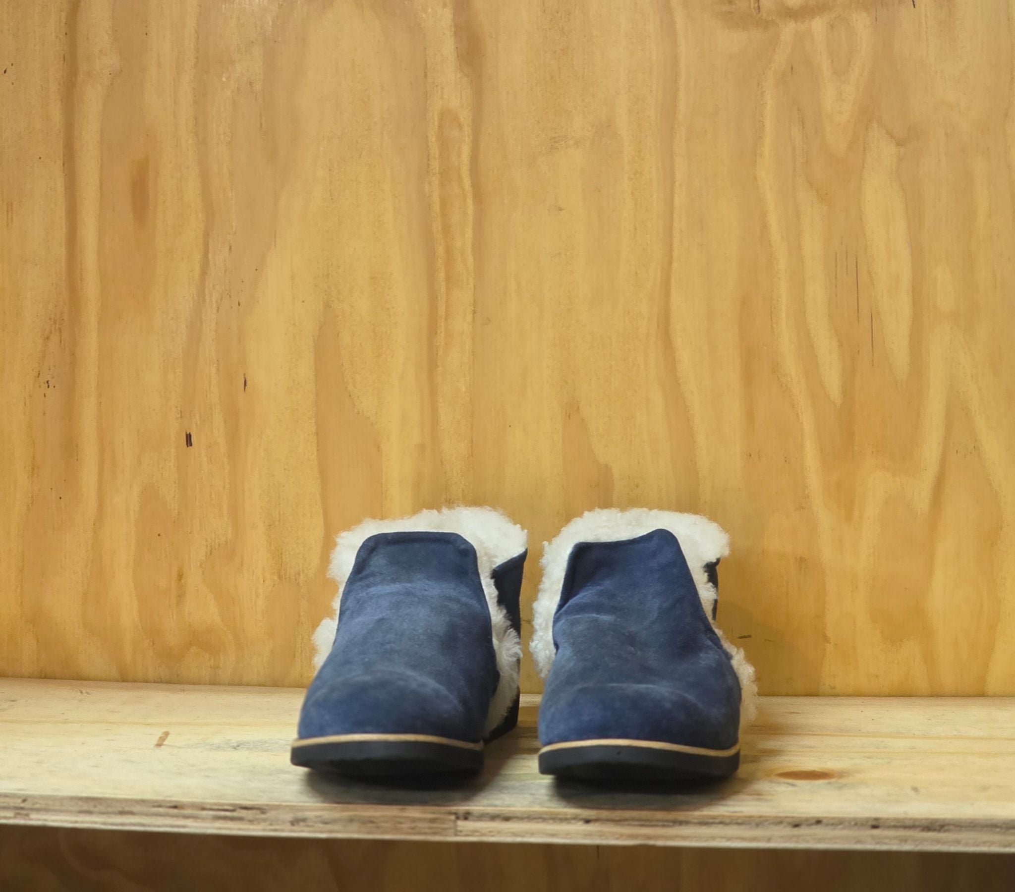Meryl navy suede sheepwool shoes