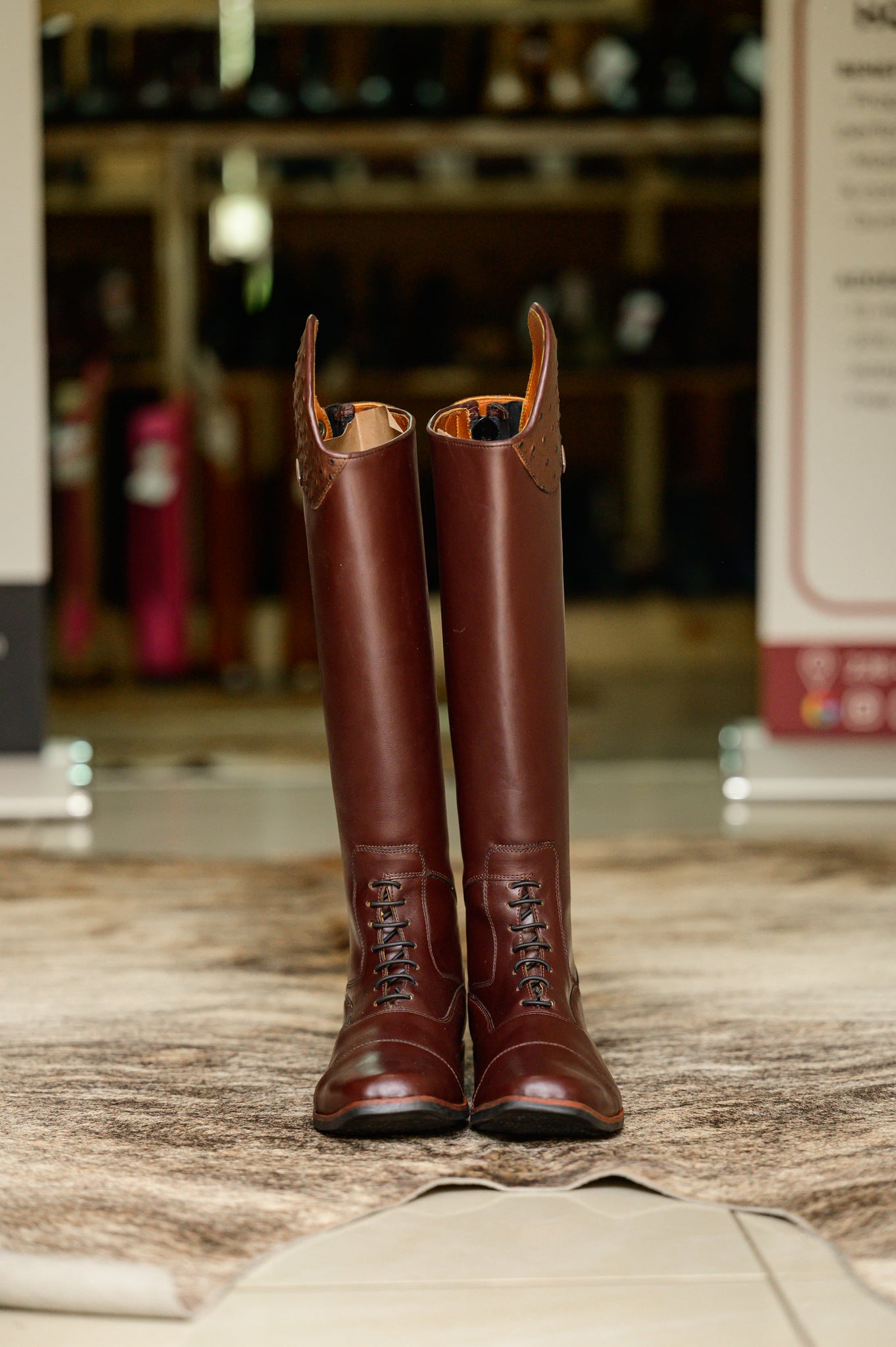 Bonolo Ostrich Curve Long Riding Boot